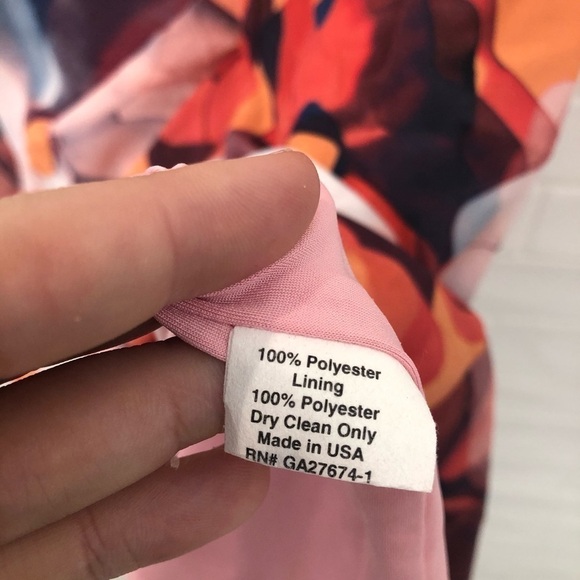 EVA Franco Cap Sleeve Side Ruched Print Dress - Picture 7 of 7